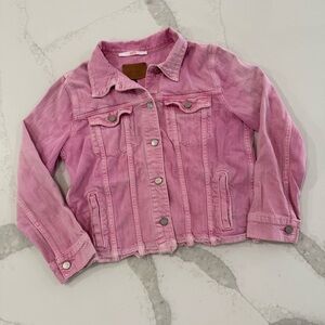 Sanctuary Distressed ButtonFront Denim Jean Jacket Womens Small Wild Cherry Pink